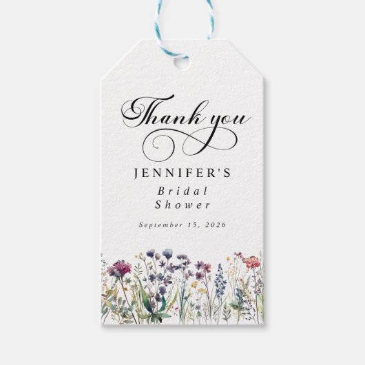 水彩フローラ植物園メッセージカード ギフトタグ (正面)