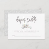 水彩フローラ植物学リース | おむつラッフル エンクロージャーカード (正面/裏面)