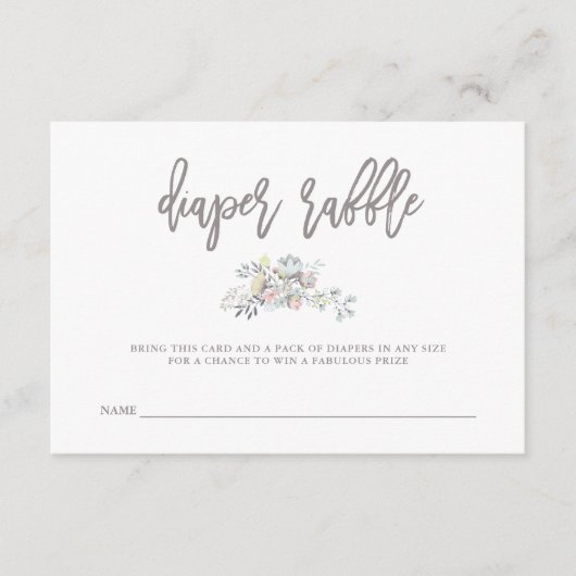 水彩フローラ植物学リース | おむつラッフル エンクロージャーカード (正面)