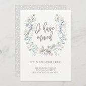 水彩フローラ植物学リース |新しいアドレス 案内状 (正面/裏面)