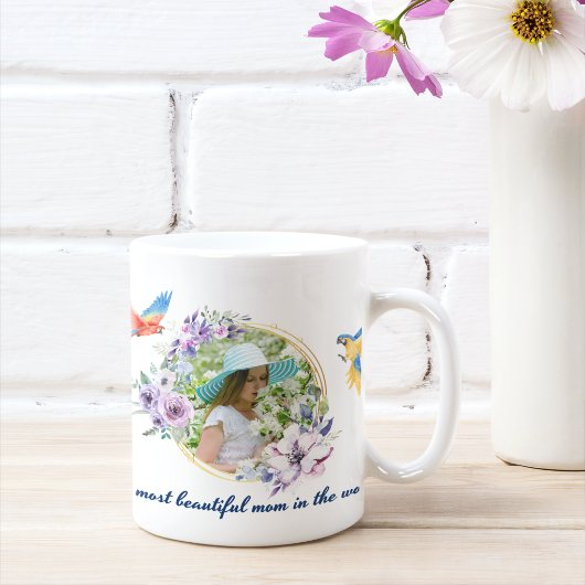 水彩フローラ植物性カスタム文字写真 コーヒーマグカップ