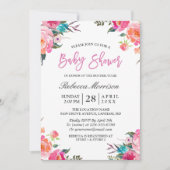 水彩フローラ植物性リースベビーシャワー 招待状 (正面)