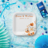 水彩フローラ植物性ロマンチックナプキン ペーパープレート (パーティー)