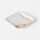 水彩フローラ植物性ロマンチックナプキン ペーパープレート (傾斜あり)