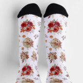 水彩フローラ植物性秋秋女 ソックス (上部)