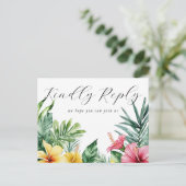 水彩フローラ歌のリクエストRSVPポストカード インビテーションポストカード (スタンド正面)