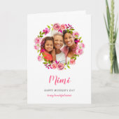 水彩フローラ母の日のミミ用フォトカード カード (正面)