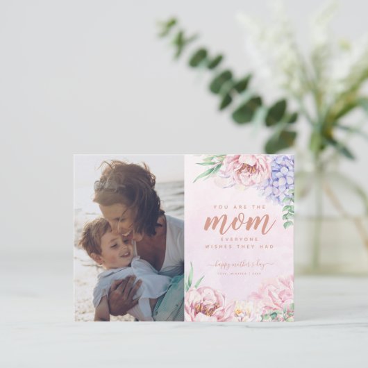 水彩フローラ母の日の挨拶 ポストカード (スタンド正面)