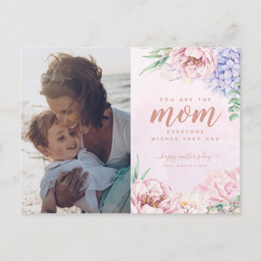 水彩フローラ母の日の挨拶 ポストカード (正面)
