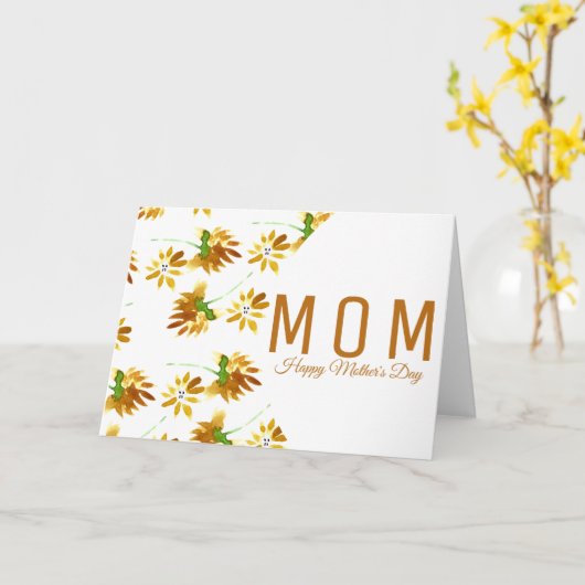 水彩フローラ母の日の脚本 カード (黄色い花)