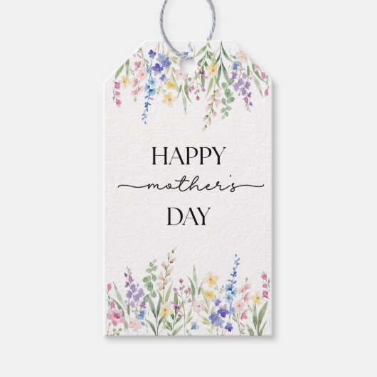 水彩フローラ母の日カスタマイズ可能 ギフトタグ (正面)