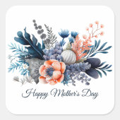 水彩フローラ母の日 スクエアシール (正面)
