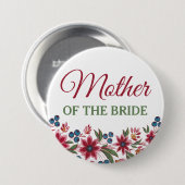 水彩フローラ母の花嫁 缶バッジ (正面&裏面)