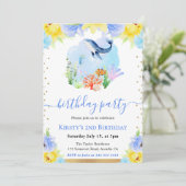 水彩フローラ水中鯨誕生会 招待状 (スタンド正面)