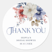 水彩フローラ水彩サンキューステッカー ラウンドシール (正面)