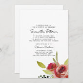 水彩フローラ洗礼招待状 招待状 (正面/裏面)