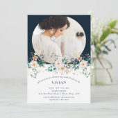 水彩フローラ深いインザドリームフォトブライダル 招待状 (スタンド正面)