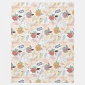 水彩フローラ渦 フリースブランケット (正面)