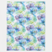 水彩フローラ渦 フリースブランケット (正面)