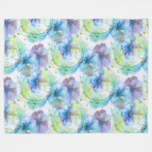 水彩フローラ渦 フリースブランケット (正面(横))