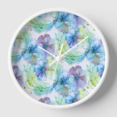 水彩フローラ渦 壁時計 (正面)