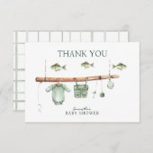 水彩フローラ漁師ベビーシャワー サンキューカード (正面/裏面)