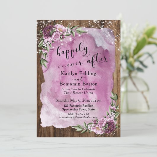 水彩フローラ灯素朴の後に楽しく 招待状 (スタンド正面)