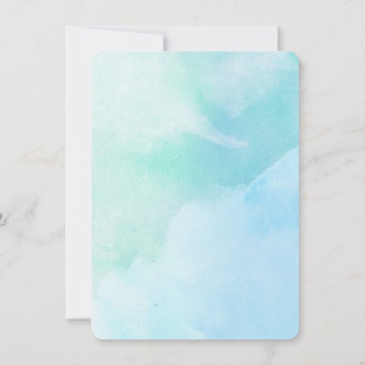 水彩フローラ熱帯ブライダルシャワー招待状 招待状 (裏面)