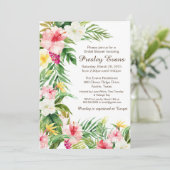 水彩フローラ熱帯花ブライダルシャワー 招待状 (スタンド正面)