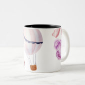 水彩フローラ熱風船旅行 ツートーンマグカップ (正面右)