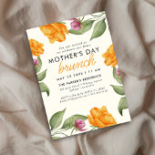 水彩フローラ牡丹の母の日のブランチ 招待状