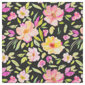 水彩フローラ牡丹の繰り返しパターン ファブリック (クローズアップ)