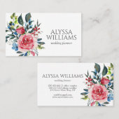 水彩フローラ牡丹ぼーほエレガントー 名刺 (正面/裏面)