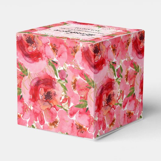 水彩フローラ牡丹ブライダルシャワー フェイバーボックス (裏面サイド)