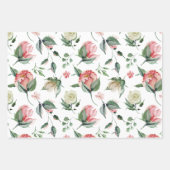 水彩フローラ牡丹ラッピング紙シート ラッピングペーパーシート (正面)