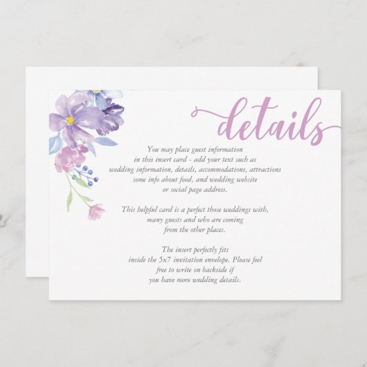 水彩フローラ牡丹結婚の詳細カード エンクロージャーカード (正面/裏面)