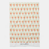 水彩フローラ牧草地開花山花名 キッチンタオル (縦)