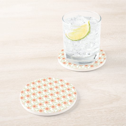 水彩フローラ牧草地開花山花 コースター (側面)