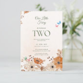 水彩フローラ特別2回目の誕生日招待状 招待状 (スタンド正面)