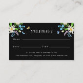 水彩フローラ犬&猫ペットケアサービスブラック 予約カード (裏面)