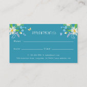 水彩フローラ犬&猫ペットケアサービスブルー 予約カード (裏面)