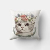 水彩フローラ猫かわいい クッション (裏面)