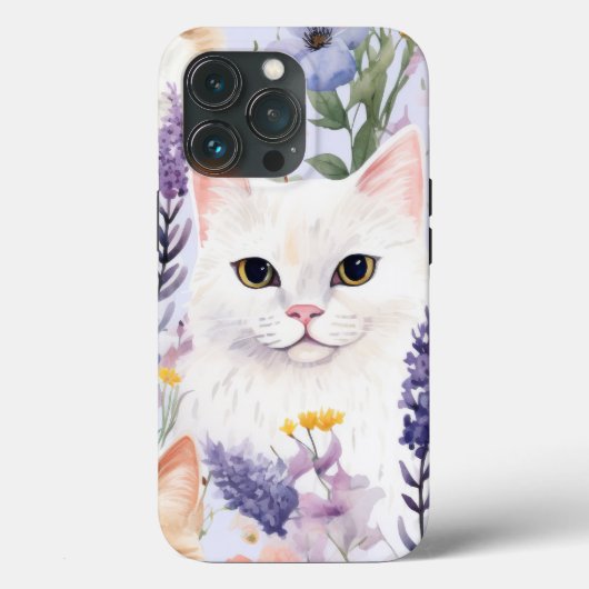 水彩フローラ猫デジタル紙 Case-Mate iPhoneケース (裏面)