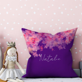 水彩フローラ珊瑚紫 クッション