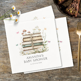 水彩フローラ男女兼用ベビーシャワー スタンダードカクテルナプキン