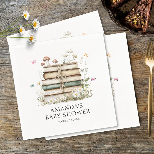 水彩フローラ男女兼用ベビーシャワー スタンダードカクテルナプキン