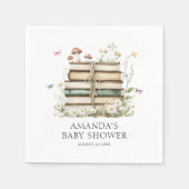 水彩フローラ男女兼用ベビーシャワー スタンダードカクテルナプキン (正面)