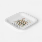 水彩フローラ男女兼用ベビーシャワー ペーパープレート (傾斜あり)