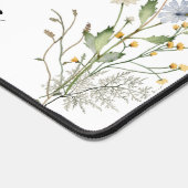 水彩フローラ白パーソナライズされた色 デスクマット (コーナー)