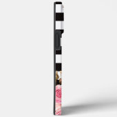 水彩フローラ白黒モノグラストライプム Case-Mate iPhoneケース (裏面 / 右)